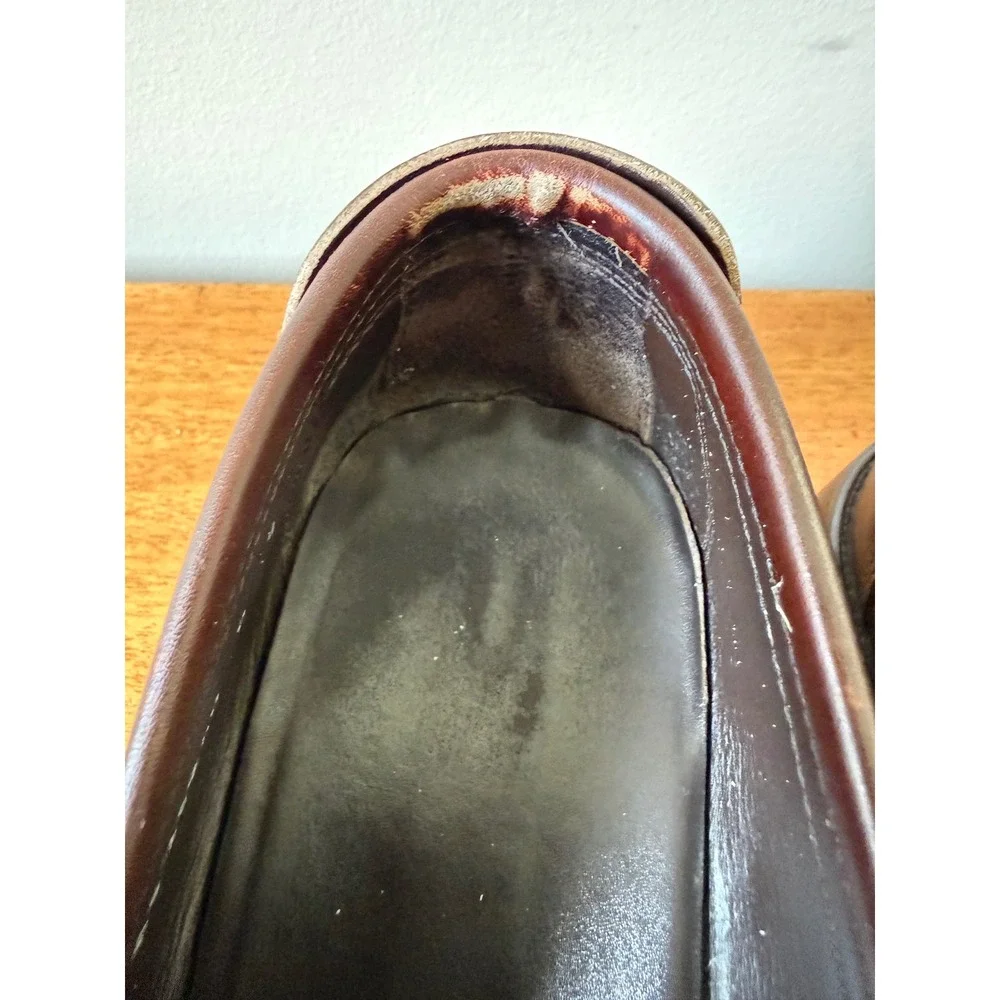 Ferragamo Moccasin Gancini Bit Men's 9 D Calf Leather Brown Loafers Italy